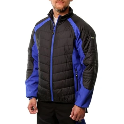 Abbildung von Goodyear Herren Workwear Work Safety Thermal Polar Wärme Gepolsterte Gesteste Jacke Mantel, Schwarz / Royal, XL