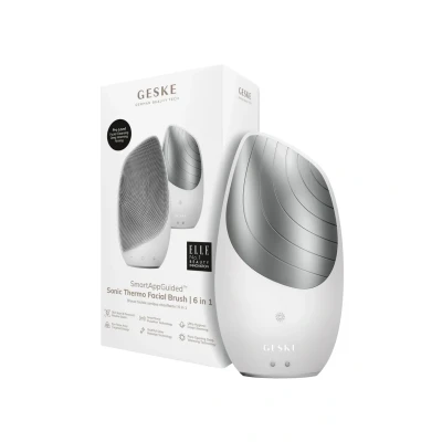 Abbildung von GESKE SmartAppGuided™ Sonic Thermo Facial Brush 6 in 1 Hautreinigung Reinigungsbürste mit Wärmefunktion Gesichtsmassagegerät elektrische Gesichtsbürste Gesichtsreinigungsgerät
