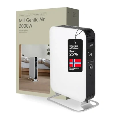 Abbildung von Mill AB H2000DN, Öl Heizlüfter, Öl, Indoor, Flur, Schwarz, Weiß, 2000 W