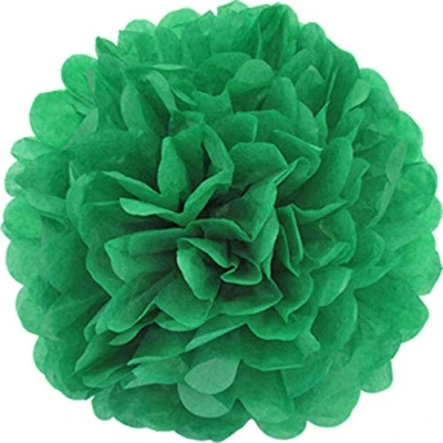 Abbildung von Creativery 1 Papier Pompon 20cm (grün 580) // Pompom Bommel Kugel Seidenpapier Blumen Deko Hängedeko Raumdeko