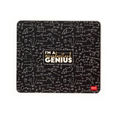 Abbildung von Legami Mauspad mit Anti Staub und Antireflex Oberfläche aus PVC, rutschfeste Gummibasis, Genius Motiv, 22,3 x 23,3 cm