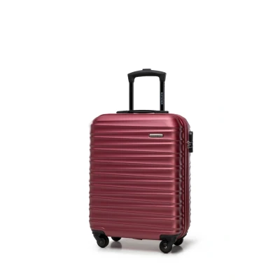 Abbildung von WITTCHEN Reisekoffer Handgepäck Kabinengepäck Rollkoffer Kabinenkoffer Kleiner Koffer Trolley Hartschale aus ABS mit 4 Spinner Rollen Zahlenschloss Teleskopgriff Groove Line Größe S kastanienbraun