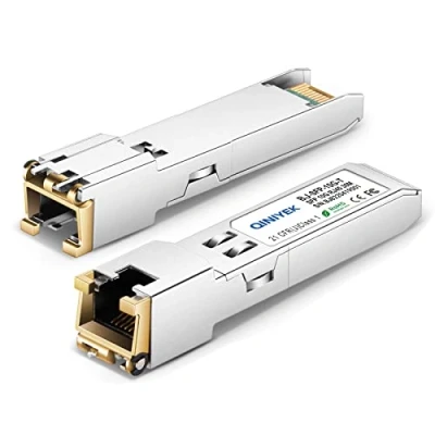 Abbildung von [Pack of 1] 1.25/2.5/5/10G SFP+ auf RJ45 Transceiver, Kupfer Modul, Cat.6a/7, bis zu 30m, für Cisco SFP 10G T S, MikroTik S+RJ10, Ubiquiti UF 10g,TP Link, Fortinet and Other Open Switches