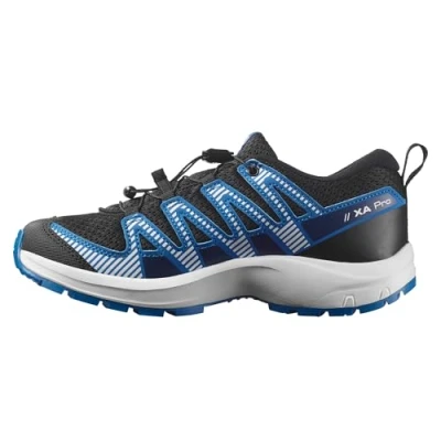 Abbildung von Salomon XA PRO V8 Unisex Hikingschuh für Kinder, Größe: 32, Black/white/french blue Kunststoff/textil