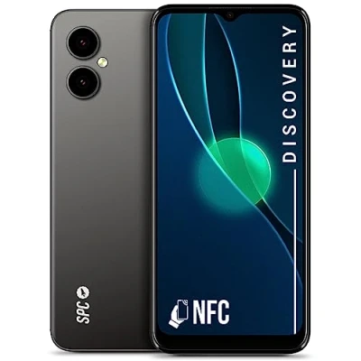 Abbildung von SPC Discovery 3+64GB Smartphone, 6,5&quot; HD+ Display, NFC, Gesichts und Fingerabdruckentsperrung, 4G, 13MP Dual Rückkamera mit AI, 4500 mAh Akku, Android 13 Farbe Dark Matter