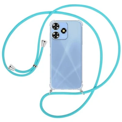 Abbildung von mtb more energy® Handykette kompatibel mit ZTE Blade A73 4G türkis Smartphone Hülle zum Umhängen Anti Shock Full TPU Case