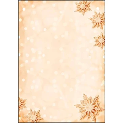 Abbildung von Sigel DP234 Briefpapier Weihnachten A4 mit goldenen Schneeflocken, 90g, 100 Blatt &quot;Golden Snowflakes&quot;, weihnachtliches Motiv, aus nachhaltigem Papier