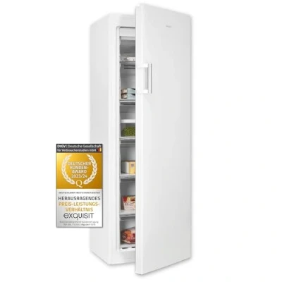 Abbildung von Exquisit Gefrierschrank, Tiefkühlschrank, 194 Liter, 4 Sterne Gefrieren, Schnellgefrieren, Alarm Funktion, Gefrierschrank NoFrost, GS4271 NF H 010E weiss