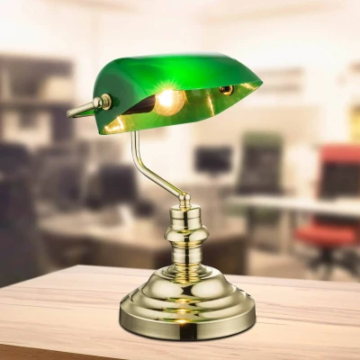 Abbildung von Globo LED Tischleuchte, Leuchtmittel nicht inklusive, Nostalgie Antik Retro Bankerlampe Schreibtischlampe Tischleuchte