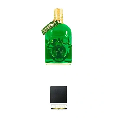 Abbildung von Suicide Absinth Classic in Designerflasche 0,5 Liter + Schiefer Glasuntersetzer eckig ca. 9,5 cm Durchmesser