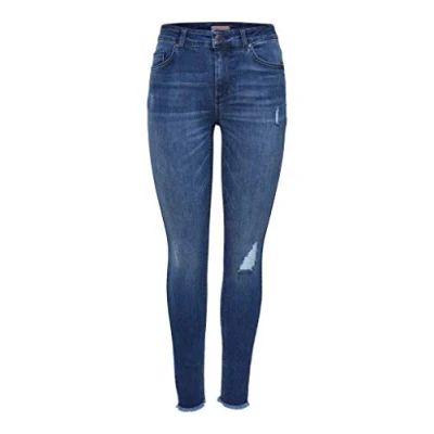 Abbildung von ONLY MID Ankle RAW Jeans Skinny Fit, Damen, Größe: 38x30, Dark blue