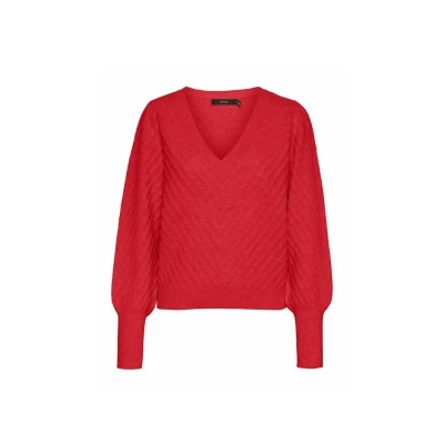 Abbildung von Vero Moda Curve Vmcstinna Strickpullover, Damen, Größe: 42/44, Tomato