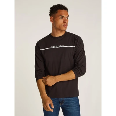 Abbildung von Calvin Klein Rundhalsshirt &quot;SPLIT LINE LOGO LS T SHIRT&quot;, mit Logoprint