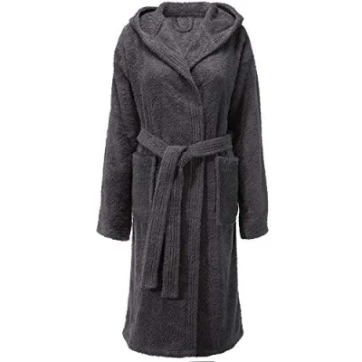 Abbildung von CelinaTex XS XL Bademantel Kapuze Uni zweifarbig lang aufgesetzte Taschen Damen warm Frottee reine Morgenmantel, Sauna, Spa, Pool, Bad, flauschig und komfortabel OEKO TEX Fehmarn