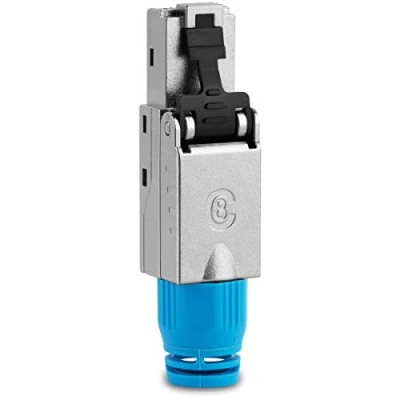 Abbildung von UC Express Netzwerkstecker CAT 8 RJ45 1x Stecker Steckverbinder werkzeuglos geschirmt mit Zugentlastung CAT8 CAT8.1 LAN Netzwerkkabel