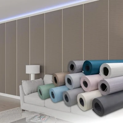 Abbildung von Hexim Isoliertapete, (selbstklebende Isoliertapete 1,82 m² Wandisolierung 280x65cm schalldämmend 4mm dekorativ 2in1 Tapete Dämmung Isoliereffekt (1 Rolle Sandgrau, braun Leinenstuktur)