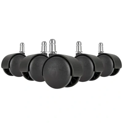Abbildung von AMSTYLE 5er Set Hartbodenrollen Schwarz 11 / 50 mm für harte Böden