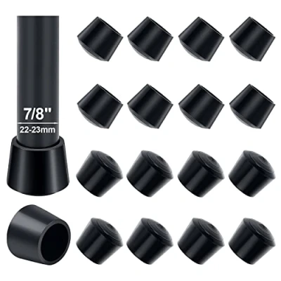 Abbildung von Stuhlbeinkappen 22mm, Sopito 16 Stück Schutzkappen für Stuhlbeine Rund Odenschoner, Rutschfest Schwarz