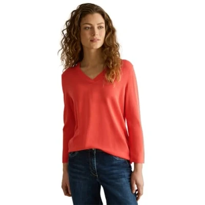 Abbildung von Cecil Vneck Strickpullover, Damen, Größe: Large, Orange