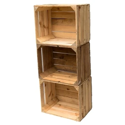 Abbildung von Teramico Wanddekoobjekt Holzkisten Obstkisten Vintage 50 x 40 30cm 3er Set, Obstkiste