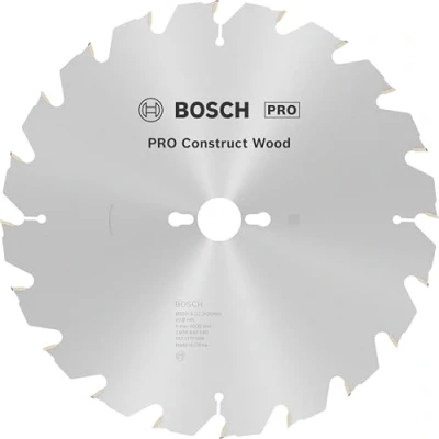 Abbildung von Bosch 1x PRO Construction Wood Robust Kreissägeblatt für Netz Tischkreissägen (für Bauholz mit Mörtel und Nägeln, Holz Ø mm, Professional Zubehör Tischkreissäge)
