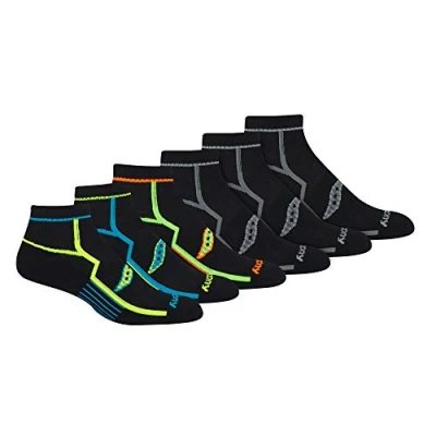 Abbildung von Saucony Herren Bolt Performance Quarter Socks 6/12 Pairs, L XL Laufsocken, Schwarz (6 Paar), Large (24er Pack)