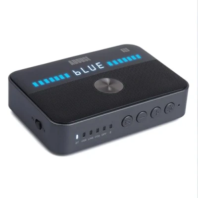 Abbildung von August MR285 Bluetooth 5.3 Transmitter Empfänger mit Akku für AUX RCA Optisch Koaxial USB HiFi Audio Adapter Receiver NFC Multipoint Lautstärkeregelung Bypass 2 Kopfhörer TV PC Auto
