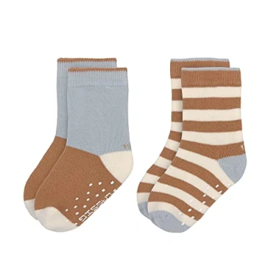 Abbildung von LÄSSIG Unisex Kinder Anti Rutsch Socken 2er Set/ Hellblau Karamell Größe 19 22