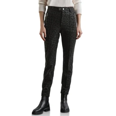 Abbildung von Street One Beschichtete LEO Stoffhose, Damen, Größe: 40x30, Schwarz