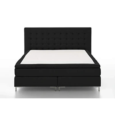 Abbildung von Atlantic Home Collection Boxspringbett ANNI, 160x200 cm, inklusive Topper (Härtegrad H3), schwarz
