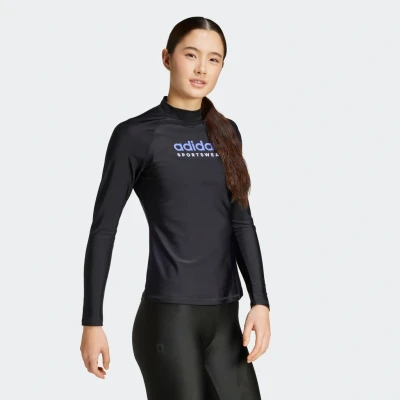 Abbildung von adidas Sportswear LONG Sleeve Surfshirt, Damen, Größe: Large, Black blue