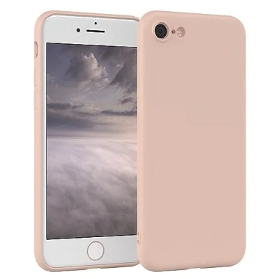 Abbildung von EAZY Case Silikonhülle für iPhone SE 2022 / 2020, 7/8 Hülle Silikon Rosa weich stoßfeste Handyhülle Schutzhülle mit Kameraschutz Dünn Premium Schutz Cover Bumper Altrosa Pastell
