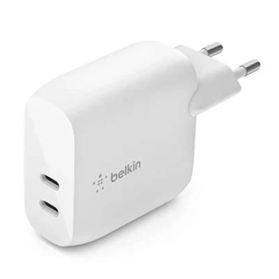 Abbildung von Boost↑Charge Dual USB C (20W) Wall Charger 40W von Belkin Weiß Kunststoff