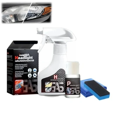 Abbildung von Qosigote Headlight Restoration Kit, Spray,180 ml Scheinwerfer Aufbereitung Set, Auto Politur Spray für hellere, klarere Sicht (1 Stück)