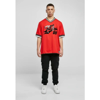 Abbildung von FUBU Varsity Lacquered Tshirt print, Herren, Größe: Large, Red black