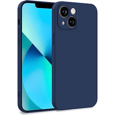 Abbildung von MyGadget Hülle kompatibel mit iPhone 13 Mini Zweilagige Handyhülle Kameraschutz Cover Innenfutter &amp; Silikon außen Dunkelblau