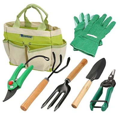 Abbildung von Lantelme Gartenpflege Set Gartenwerkzeugset Balkonset, 7 teilig mit Tasche