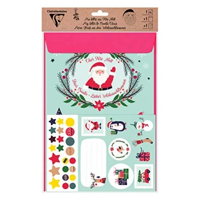 Abbildung von Clairefontaine 20037C Korrespondenzset, 1 Bogen A2 (42x59,4cm) + Umschlag A4 (22,9x32,4cm) Stickerbogen, Weihnachten