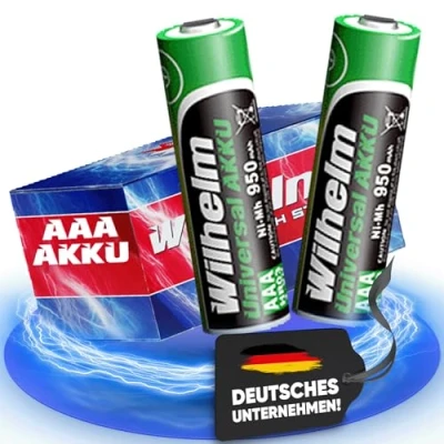 Abbildung von 2 AAA Akku Phone Micro Accu Wilhelm Batterien Telefonakku NiMh 1,2V 800 mAh HR03