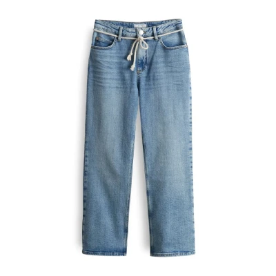 Abbildung von OPUS OHNE Kragen Beinverlauf Mid Jeans Straight Leg, Damen, Größe: 34x26, provence blue