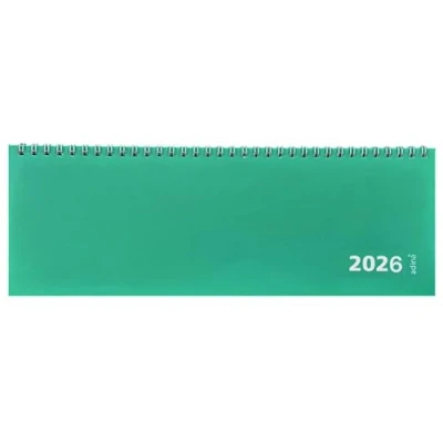 Abbildung von 2026 Adina Tischquerkalender 1 Woche auf 2 Seiten Kartondeckel Schreibtischkalender Tischkalender 30x10cm mintgrün