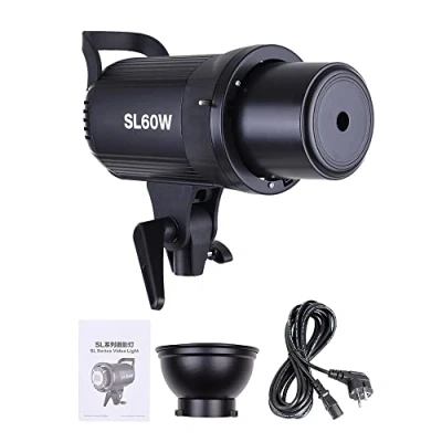 Abbildung von Godox SL 60W 5600K Hochleistungs LED Videoleuchte mit Bowens Halterung für Fotostudio Fotografie Videoaufzeichnung (Ohne Fernbedienung)
