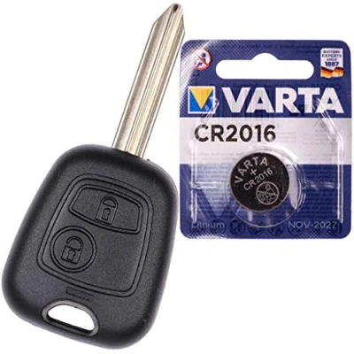Abbildung von Autoschlüssel Funk Fernbedienung Austausch Gehäuse mit 2 Tasten + SX9 Rohling Batterie kompatibel Citroen XSARA Picasso Berlingo Peugeot Partner