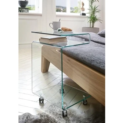 Abbildung von möbelando Beistelltisch &gt;Vigo&lt; in Klarglas, Glas 50x72x46cm (BxHxT)