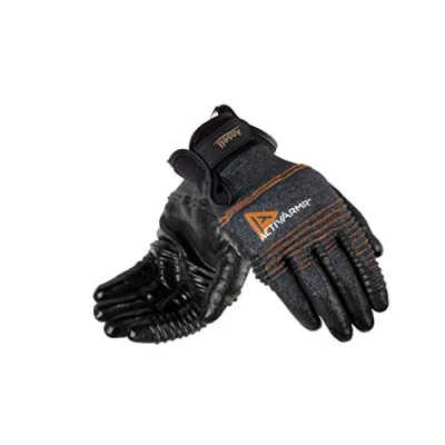 Abbildung von Ansell ActivArmr 97 008 Arbeitshandschuhe, Mehrzweckhandschuhe, Mechanikschutz Handschuh, Industrie PSA, Schwarz, Größe L (1 Paar)