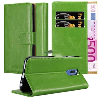 Abbildung von Cadorabo Hülle kompatibel mit Huawei Mate 10 LITE aus Premium Kunst Leder Flip Klappbare Stoßfeste Magnetische [Standfunktion] [Kartenfächern] Cover für Tasche in Grün