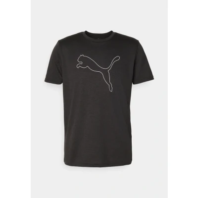 Abbildung von Puma TAD ESSENTIALS Meliertes T Shirt mit Cat Logo Herren Black Heather Größe: L