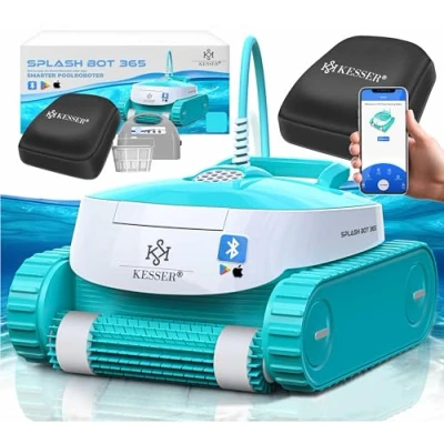 Abbildung von KESSER® Poolroboter für Boden und Wand Poolsauger bis 100m² Pools &amp; eine leistungsstarke Reinigung Poolreiniger vollautomatisch mit App Funktion Kontrollmodul Klettermechanismus