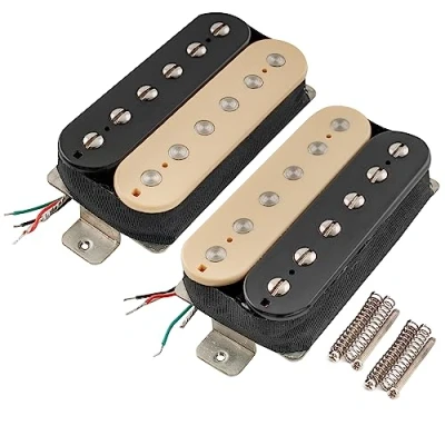 Abbildung von Artec VH Rock Alnico 5 Ungedeckt Tonabnehmer Pickups Set für E Gitarre, Zebra