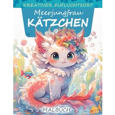 Abbildung von Kreativer Zufluchtsort Meerjungfrau Kätzchen Malbuch: Malvorlage Meerjungfrauenkätzchen, Skurrile Designs, Die Unterwassermagie Und Katzenzauber Kombinieren